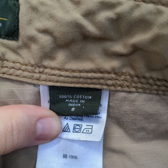 Eddie Bauer Women's Chino Shorts Tan Size 8 100% Cotton Slash Pockets - Picture 11 of 11